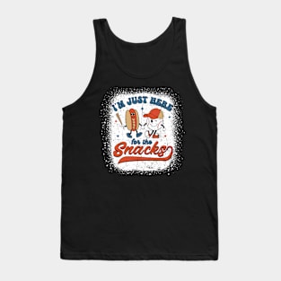 I'm Just Here For The Snacks Baseball 4th Of July Hot Dog Tank Top